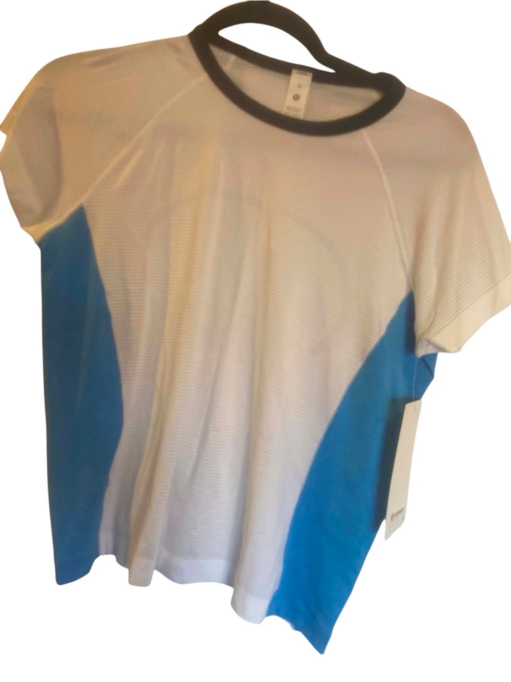 NWT Lululemon Swiftly Tech Short Sleeve 2.0 Race Size 12 OCEAN WAVE/WHITE